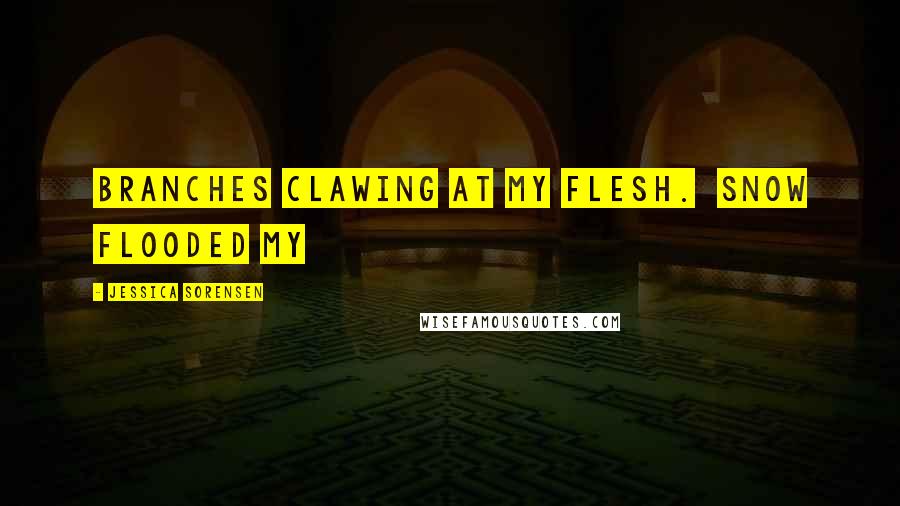 Jessica Sorensen Quotes: branches clawing at my flesh. Snow flooded my