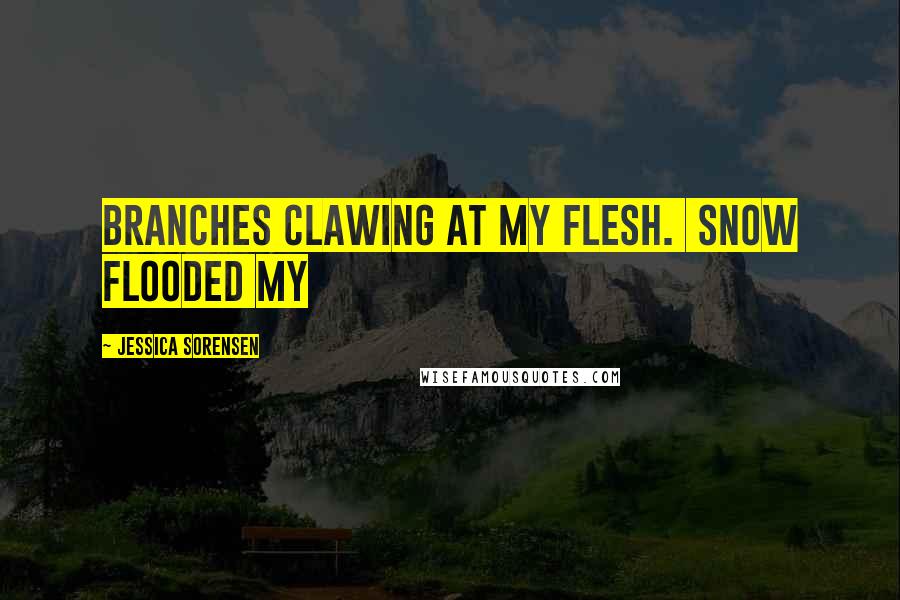Jessica Sorensen Quotes: branches clawing at my flesh. Snow flooded my