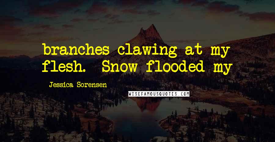 Jessica Sorensen Quotes: branches clawing at my flesh.  Snow flooded my