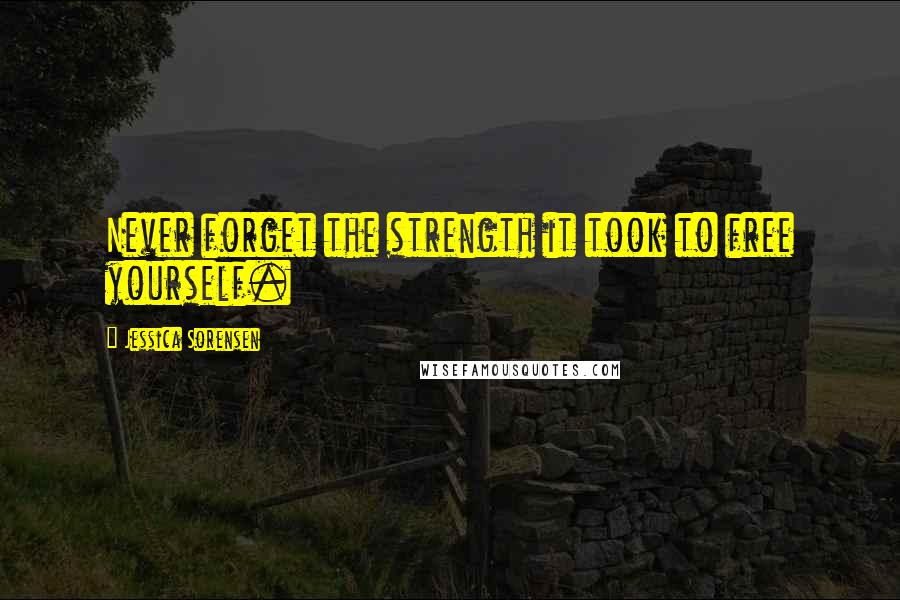 Jessica Sorensen Quotes: Never forget the strength it took to free yourself.