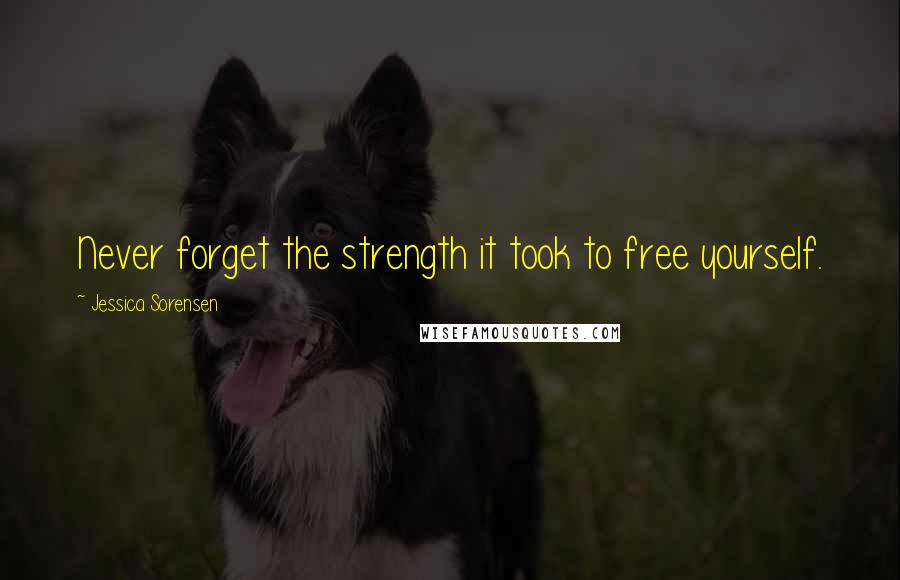 Jessica Sorensen Quotes: Never forget the strength it took to free yourself.