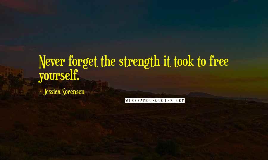 Jessica Sorensen Quotes: Never forget the strength it took to free yourself.