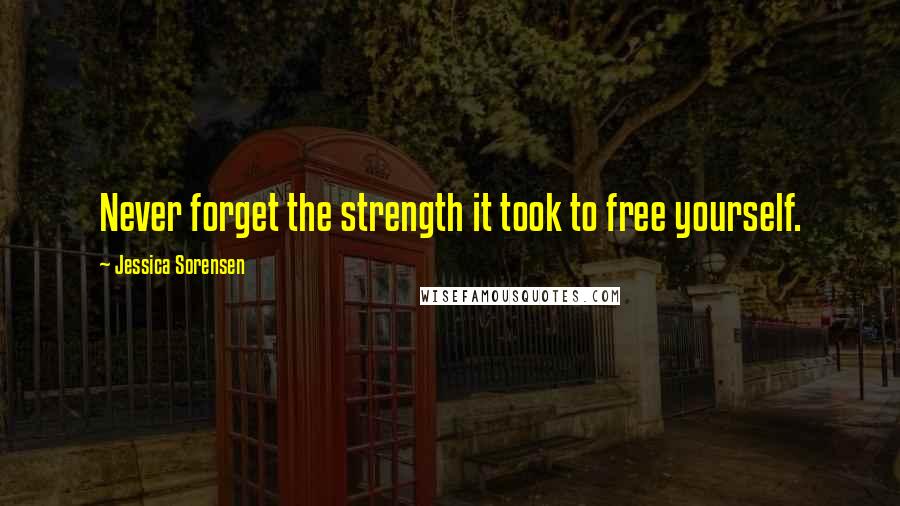 Jessica Sorensen Quotes: Never forget the strength it took to free yourself.