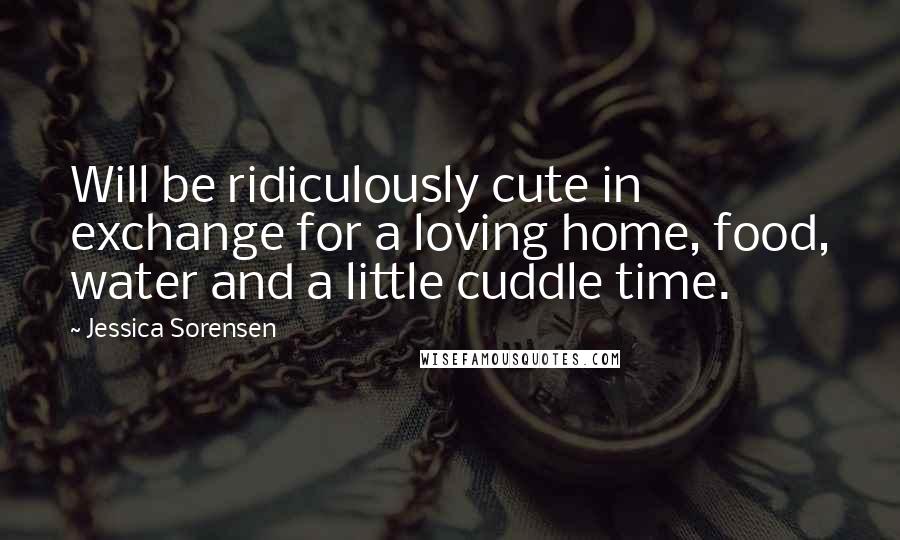 Jessica Sorensen Quotes: Will be ridiculously cute in exchange for a loving home, food, water and a little cuddle time.
