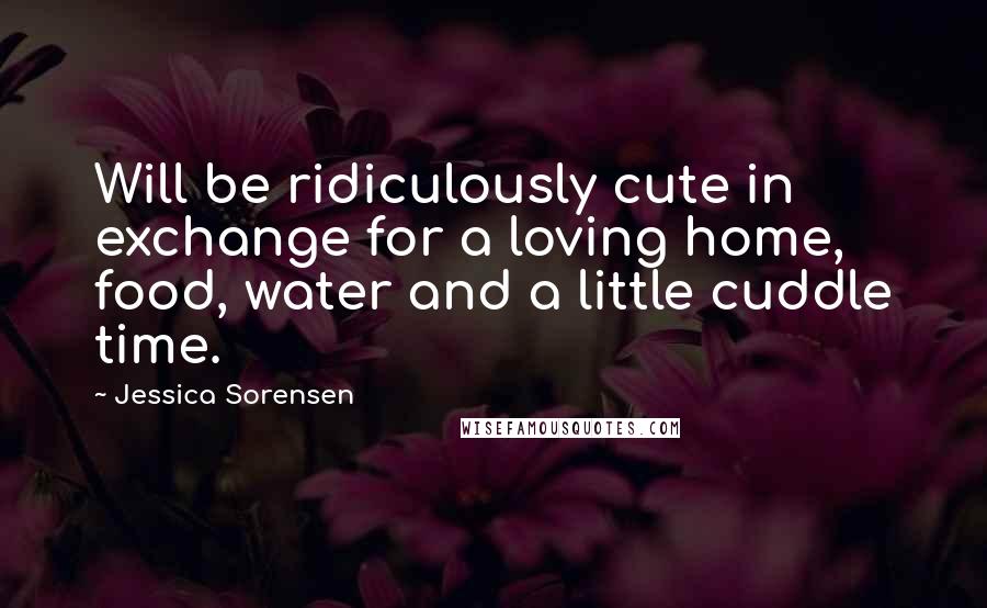 Jessica Sorensen Quotes: Will be ridiculously cute in exchange for a loving home, food, water and a little cuddle time.