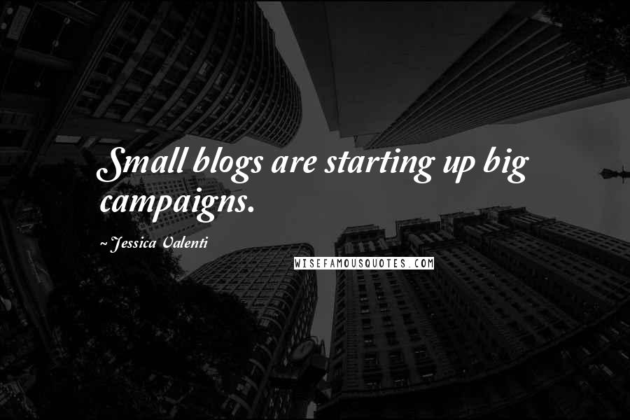 Jessica Valenti Quotes: Small blogs are starting up big campaigns.