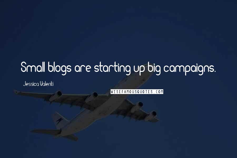 Jessica Valenti Quotes: Small blogs are starting up big campaigns.