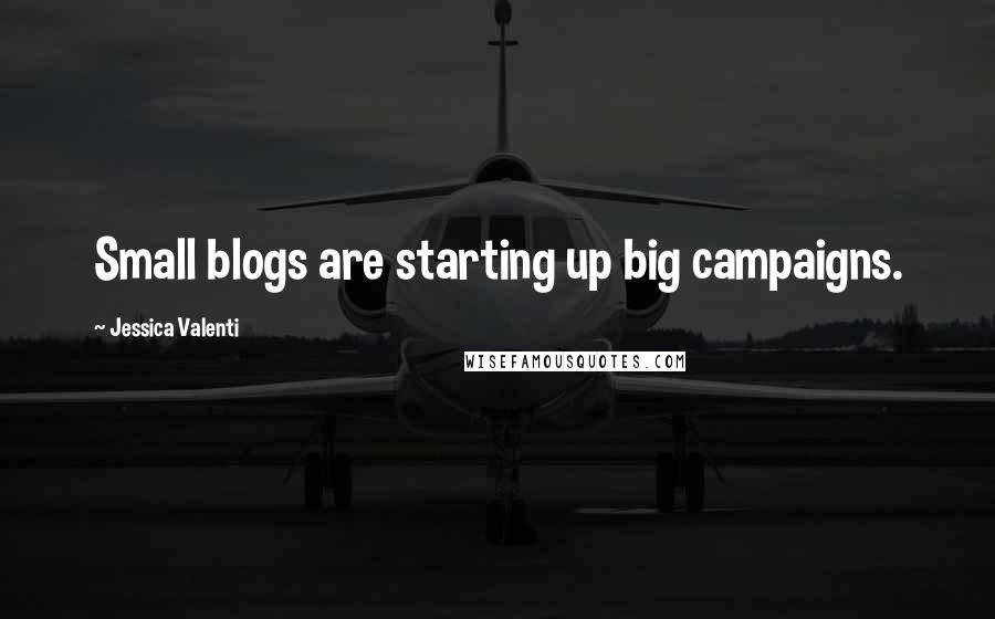 Jessica Valenti Quotes: Small blogs are starting up big campaigns.