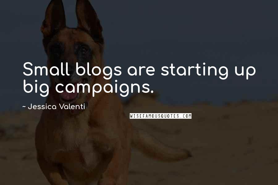 Jessica Valenti Quotes: Small blogs are starting up big campaigns.