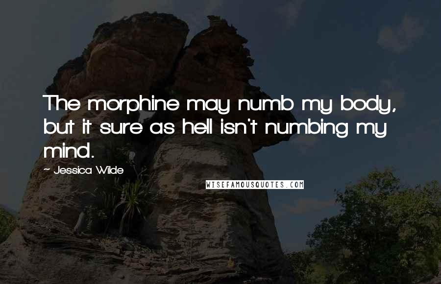 Jessica Wilde Quotes: The morphine may numb my body, but it sure as hell isn't numbing my mind.
