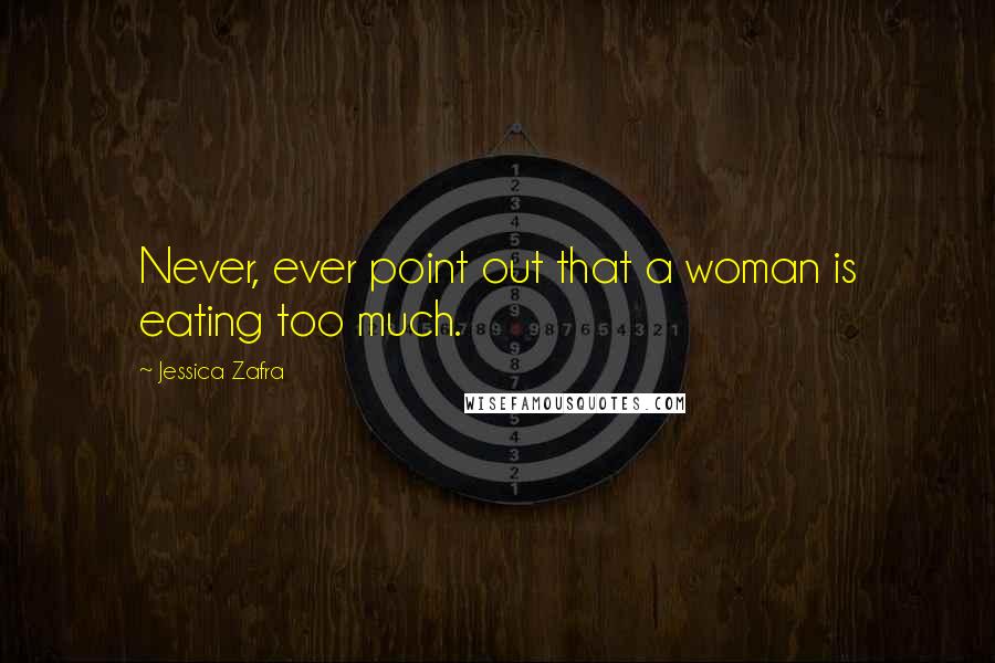 Jessica Zafra Quotes: Never, ever point out that a woman is eating too much.