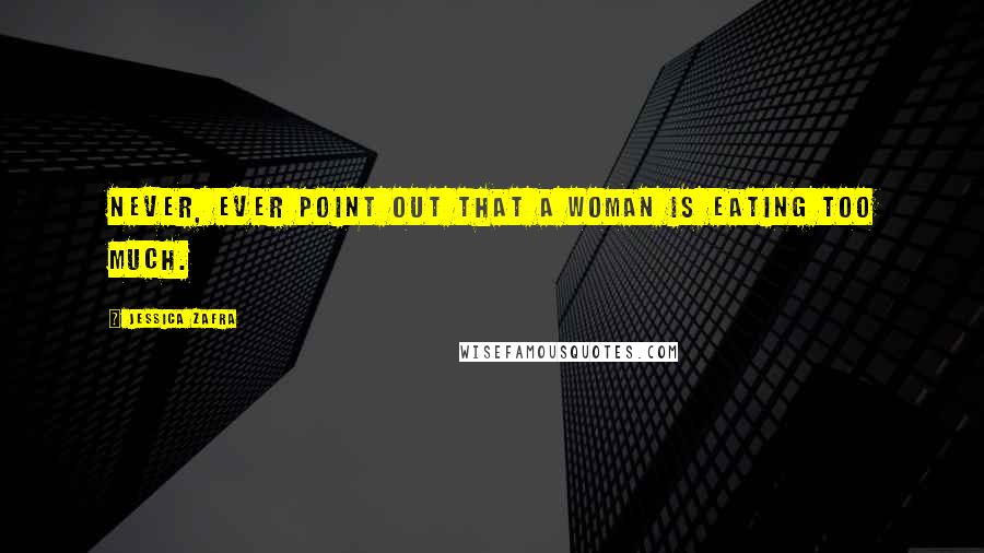 Jessica Zafra Quotes: Never, ever point out that a woman is eating too much.