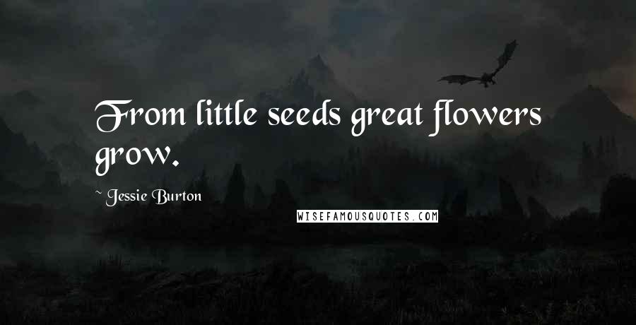 Jessie Burton Quotes: From little seeds great flowers grow.