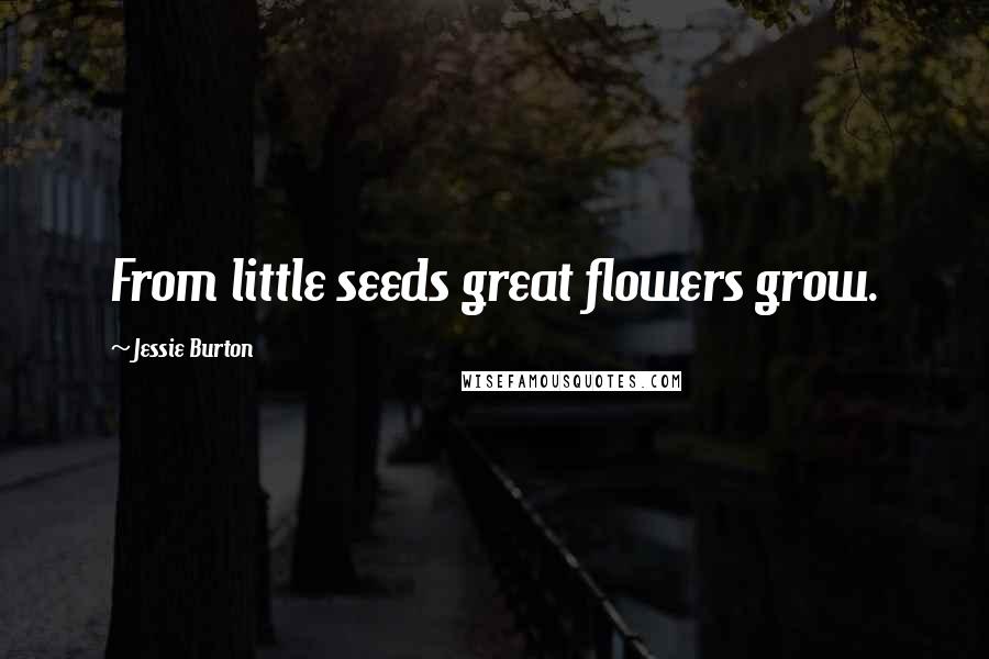 Jessie Burton Quotes: From little seeds great flowers grow.