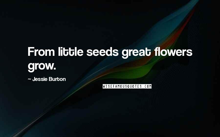 Jessie Burton Quotes: From little seeds great flowers grow.