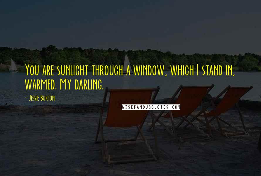 Jessie Burton Quotes: You are sunlight through a window, which I stand in, warmed. My darling.