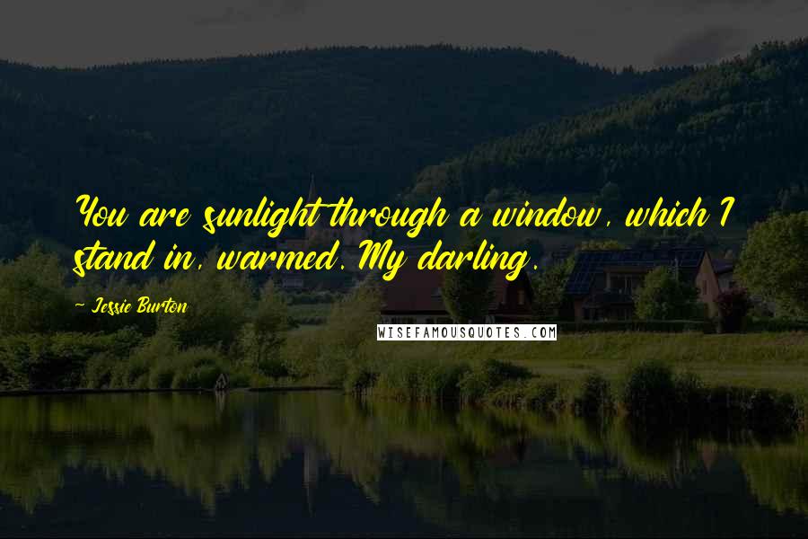 Jessie Burton Quotes: You are sunlight through a window, which I stand in, warmed. My darling.