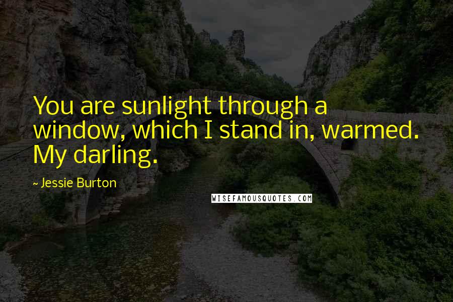 Jessie Burton Quotes: You are sunlight through a window, which I stand in, warmed. My darling.