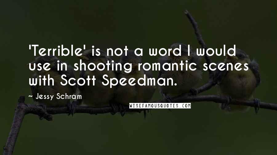 Jessy Schram Quotes: 'Terrible' is not a word I would use in shooting romantic scenes with Scott Speedman.
