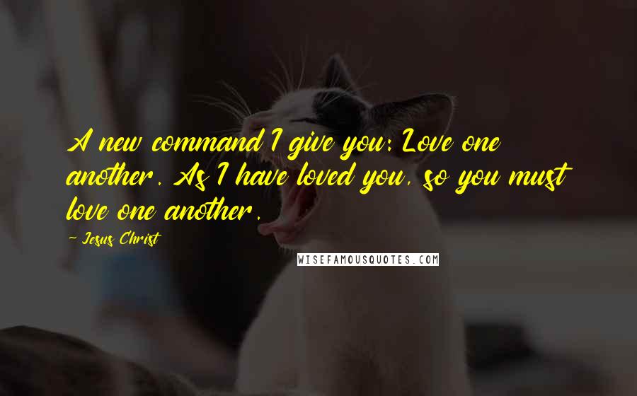 Jesus Christ Quotes: A new command I give you: Love one another. As I have loved you, so you must love one another.