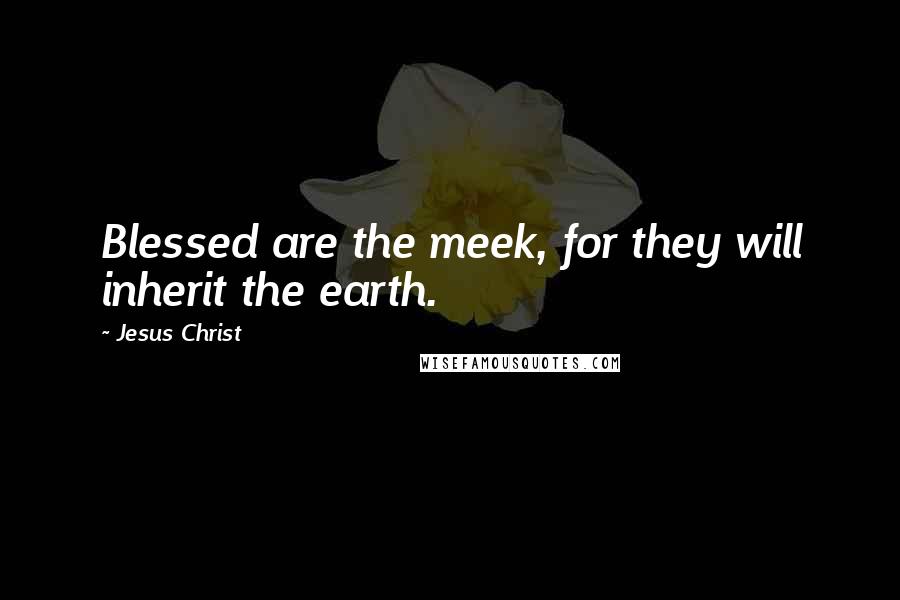 Jesus Christ Quotes: Blessed are the meek, for they will inherit the earth.