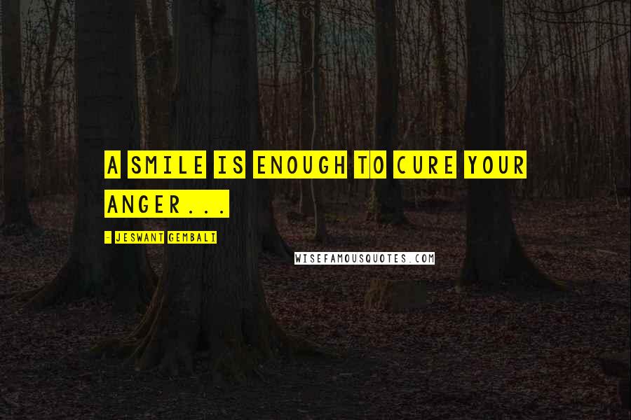 Jeswant Gembali Quotes: A Smile is enough to cure your Anger...