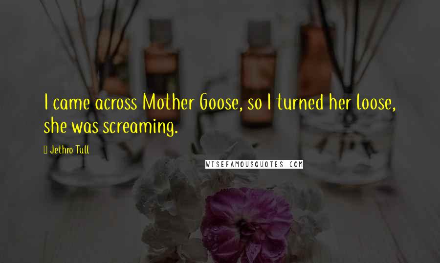 Jethro Tull Quotes: I came across Mother Goose, so I turned her loose, she was screaming.