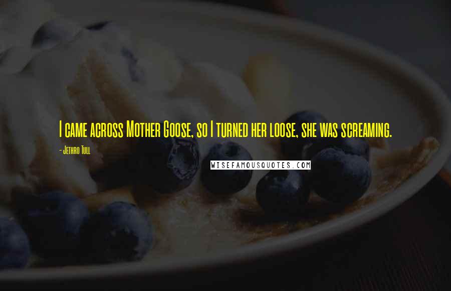 Jethro Tull Quotes: I came across Mother Goose, so I turned her loose, she was screaming.
