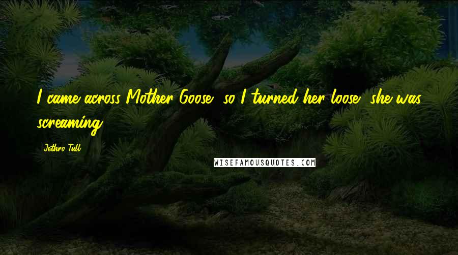 Jethro Tull Quotes: I came across Mother Goose, so I turned her loose, she was screaming.