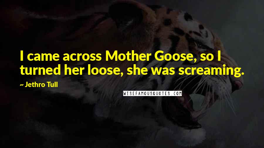 Jethro Tull Quotes: I came across Mother Goose, so I turned her loose, she was screaming.