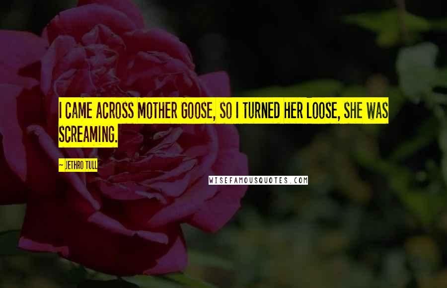 Jethro Tull Quotes: I came across Mother Goose, so I turned her loose, she was screaming.