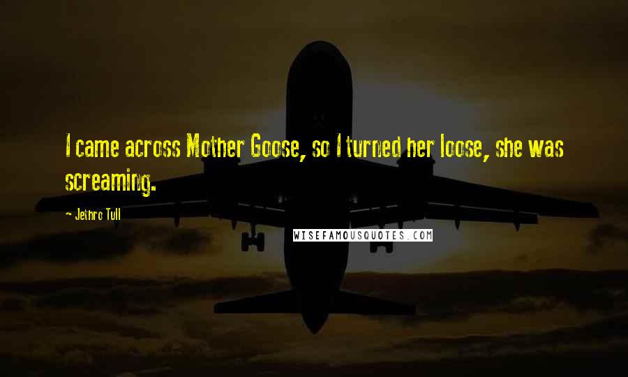 Jethro Tull Quotes: I came across Mother Goose, so I turned her loose, she was screaming.