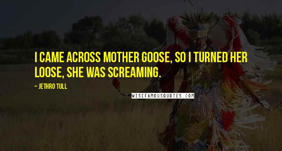 Jethro Tull Quotes: I came across Mother Goose, so I turned her loose, she was screaming.