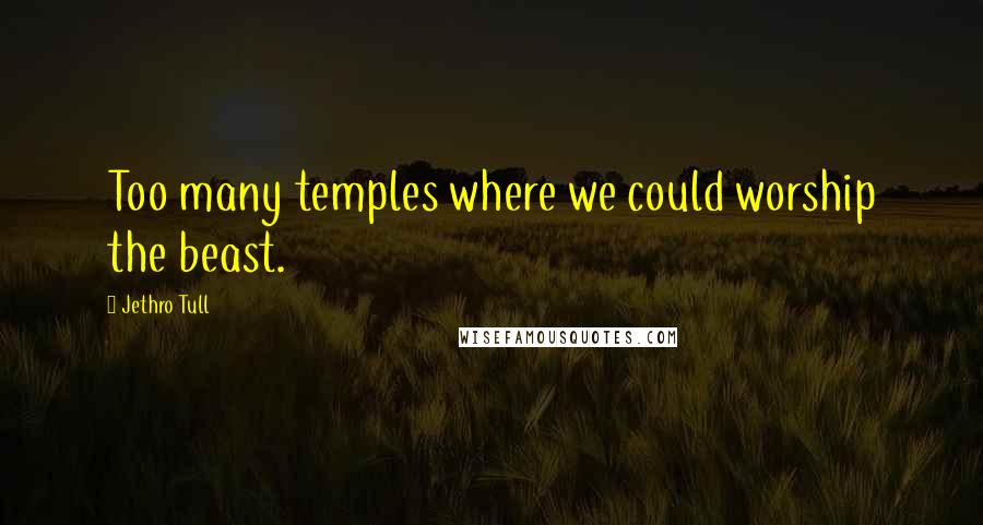 Jethro Tull Quotes: Too many temples where we could worship the beast.