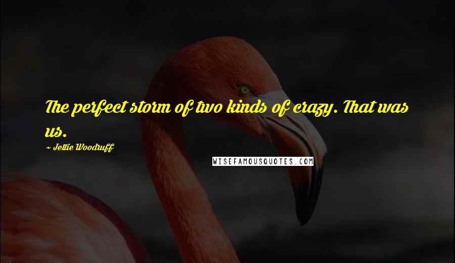 Jettie Woodruff Quotes: The perfect storm of two kinds of crazy. That was us.