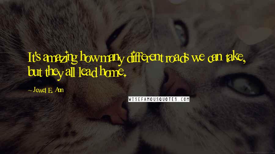 Jewel E. Ann Quotes: It's amazing how many different roads we can take, but they all lead home.