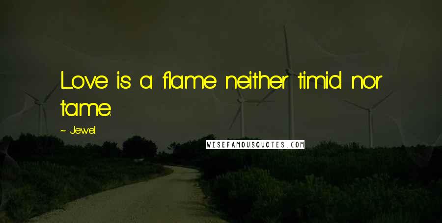 Jewel Quotes: Love is a flame neither timid nor tame.