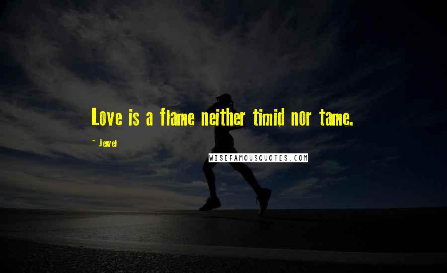 Jewel Quotes: Love is a flame neither timid nor tame.