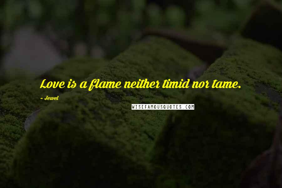 Jewel Quotes: Love is a flame neither timid nor tame.