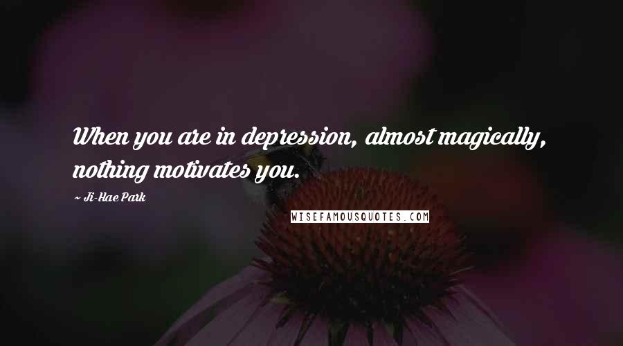 Ji-Hae Park Quotes: When you are in depression, almost magically, nothing motivates you.