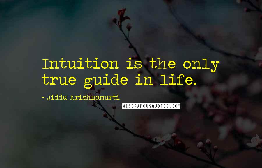 Jiddu Krishnamurti Quotes: Intuition is the only true guide in life.