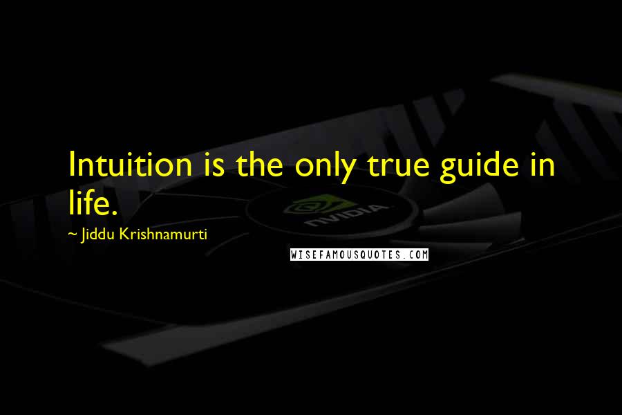 Jiddu Krishnamurti Quotes: Intuition is the only true guide in life.