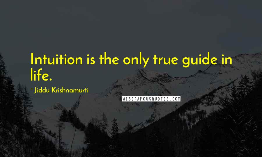 Jiddu Krishnamurti Quotes: Intuition is the only true guide in life.