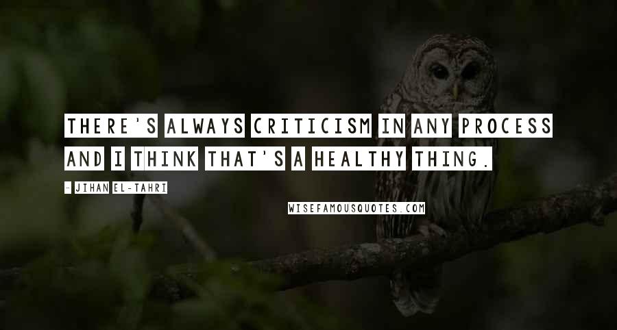 Jihan El-Tahri Quotes: There's always criticism in any process and I think that's a healthy thing.