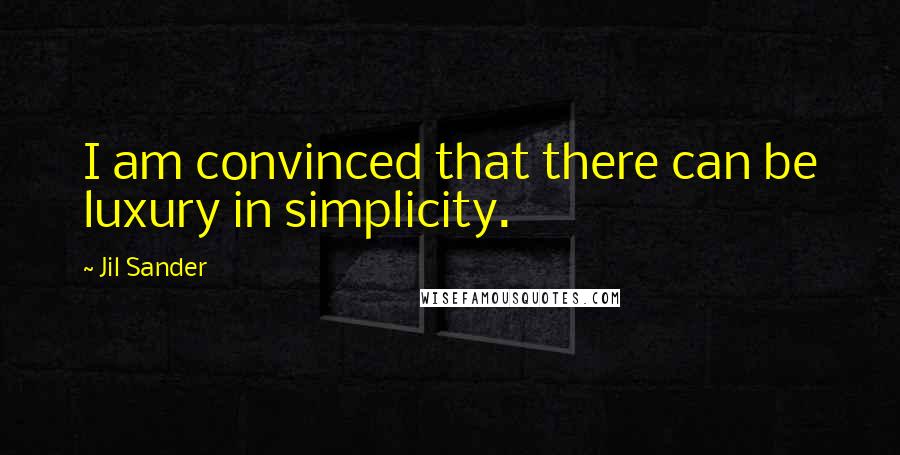 Jil Sander Quotes: I am convinced that there can be luxury in simplicity.