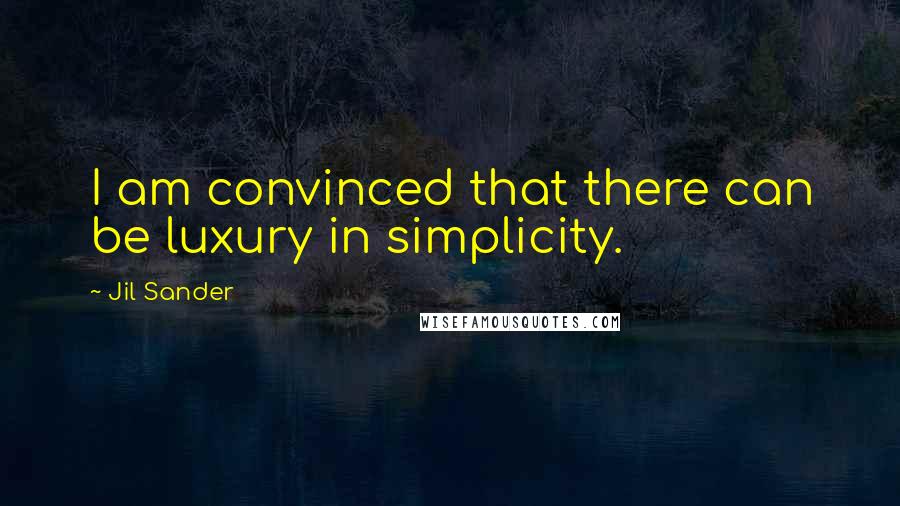 Jil Sander Quotes: I am convinced that there can be luxury in simplicity.