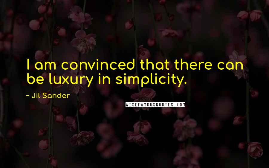 Jil Sander Quotes: I am convinced that there can be luxury in simplicity.