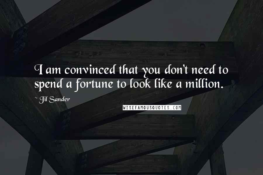 Jil Sander Quotes: I am convinced that you don't need to spend a fortune to look like a million.