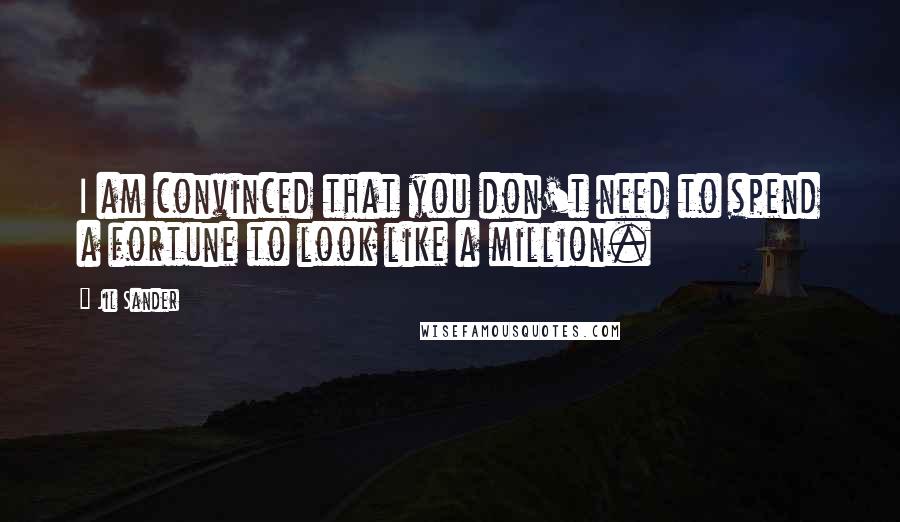 Jil Sander Quotes: I am convinced that you don't need to spend a fortune to look like a million.