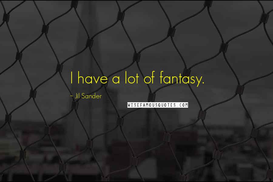 Jil Sander Quotes: I have a lot of fantasy.
